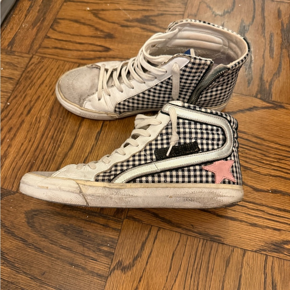 Golden goose checkered slide sneaker